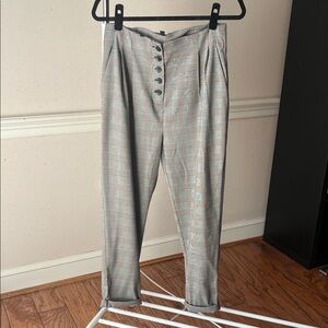 Topshop Gray Plaid Women's Trousers